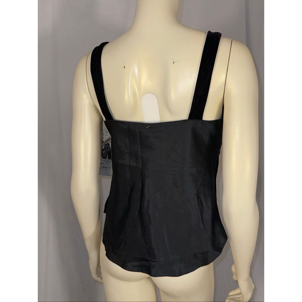 Vintage Lucie Ann II Black Velvet Gold Embroidered Tank Top NWT Size 34 Made in‎ - Picture 6 of 13